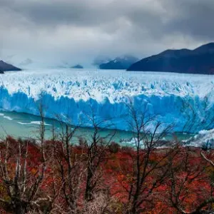 Panorama of Glacier Perito Moreno in autumn. Argentina, Patagonia