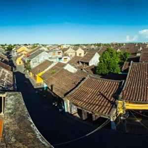 Panorama over Hoi An Old Town Street, Vietnam