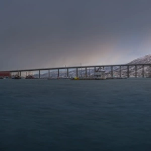 Panorama view of Tromso waterfront