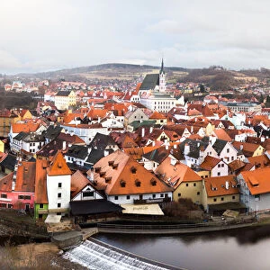 Panoramic view of Cesky Krumlov, Czech Republic