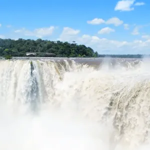 Panoramic view of the Iguazu Falls in Argentina
