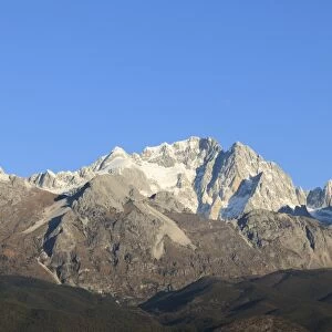 Panoramic view of the Jade Dragon Snow Mountain in Yunnan, China