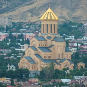 Panoramic view of Tbilisi, Georgia. Tbilisi is the capital and the largest city of Geogia Panoramic view of Tbilisi, Georgia. Tbilisi is the capital and the largest city of Geogia