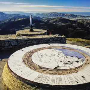 A panramic orientation table at the top of the mount La Rhune, which borders between Spain and France in the Pyrenees A panramic orientation table at the top of the mount La Rhune, which borders between Spain and France in the Pyrenees
