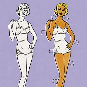 Paper Doll in Undergarments