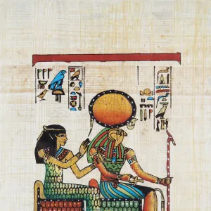 Papyrus Depicting Amunet and Re-Horakhty