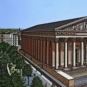 Paris, Eglise de la Madeleine, historical copperplate, ca 1890, France