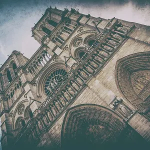 Paris Notre Dame retro photo Paris Notre Dame retro photo