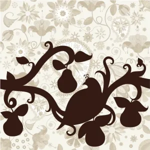 Partridge in a Pear Tree Print: A Christmas Silhouette Partridge in a Pear Tree Print: A Christmas Silhouette
