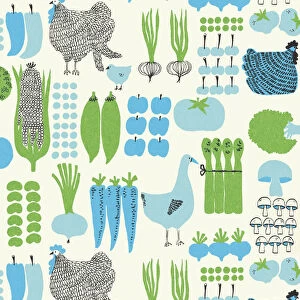 Pattern of Vegetables and Chickens