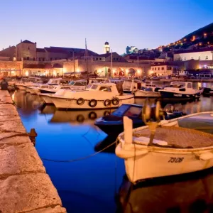 Dubrovnik Harbor Night Print Dubrovnik Harbor Night Print