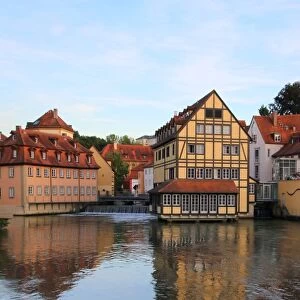 Peaceful scene in Bamberg on the Regnitz river, Germany