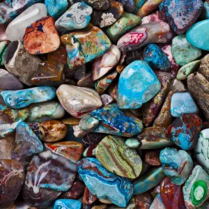 Turquoise Colored Polished Stone Print