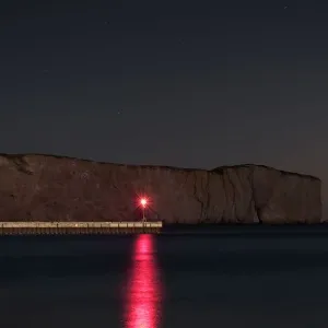 Percé Rock Pier Light Print Percé Rock Pier Light Print