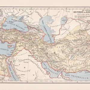 Persian Empire and Empire of Alexander the Great, lithograph, 1893