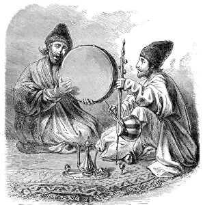 Persian musicians engraving 1881