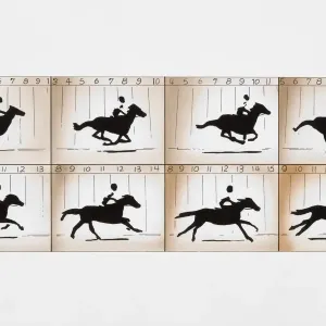 Man Riding Horse Print on Two Film Strips Man Riding Horse Print on Two Film Strips