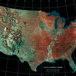 Satellite Map Photomosaic Print of the United States Satellite Map Photomosaic Print of the United States