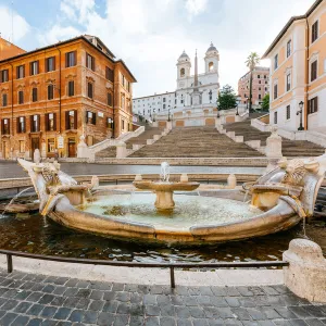 Piazza di Spagna, Rome, Italy. No people at sunrise