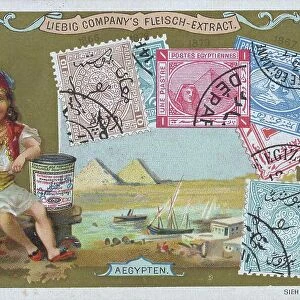 Picture series Countries and Stamps and Motifs, Egypt, Historical, digitally restored reproduction of a Liebig collector's picture from the 19th century, exact date not known