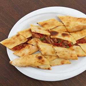 Pide bread with meat, Turkey