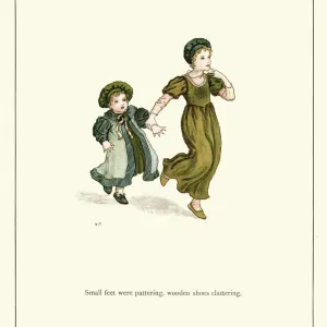 Pied Piper of Hamelin, children rushing to hear the music Pied Piper of Hamelin, children rushing to hear the music