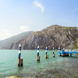 Pier at Lake Iseo, Lombardy Italy Pier at Lake Iseo, Lombardy Italy