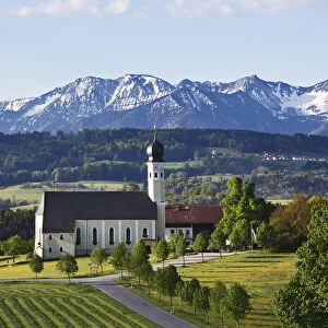 Pilgrimage church of St. Marinus and Anian in Wilparting, community of Irschenberg, Mangfall Mountains, Oberland region, Upper Bavaria, Bavaria, Germany, Europe