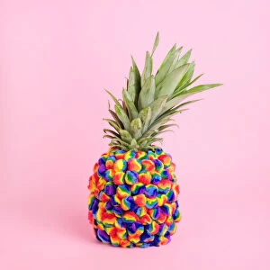 pineapple, puffball, puffballs, pom poms, pompom, fuzzy, soft, tie dye, psychodelic