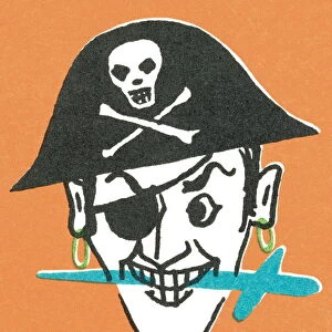 Pirate With Knife in His Teeth