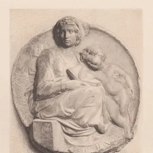 Pitti Madonna, sculpted (c. 1504) by Michelangelo, Florence, Italy, published 1884