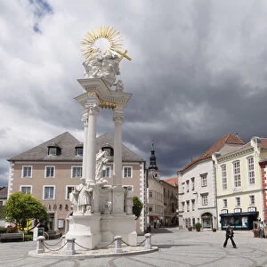 Plague column, Holy Trinity column, Dreifaltigkeitsplatz square, Krems an der Donau, Wachau, Lower Austria, Austria, Europe