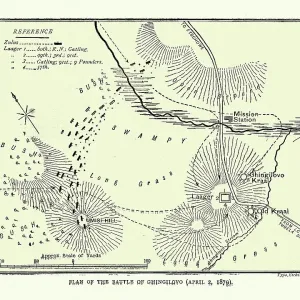 Plan of the Battle of Gingindlovu, Anglo Zulu War