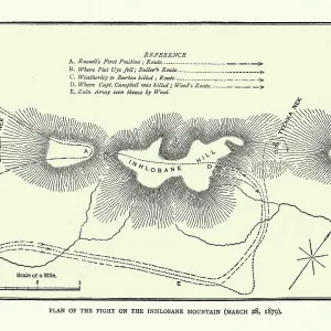 Plan of the Battle of Hlobane, Anglo Zulu war