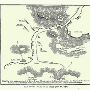 Plan of British attack on Ali Masjid Fort, 1878