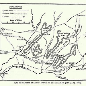 Plan of General Burrows march to Helmund, Second Anglo-Afghan War