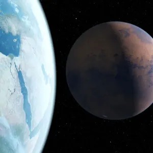 Two planets, illustration Two planets, illustration