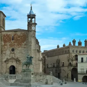 Plaza Mayor and cathedral in Trujillo, Spain