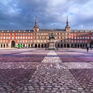 Plaza Mayor in Madrid at sunrise