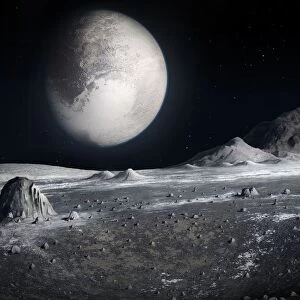 Pluto from the surface of Charon