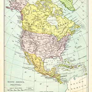 Political Map of North America 1895