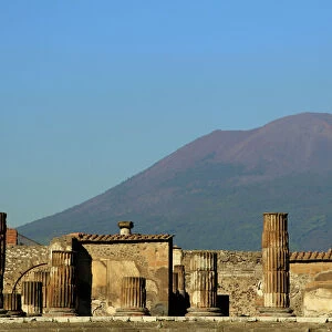 Pompeii and Mount Vesuvius as a dramatic backdrop