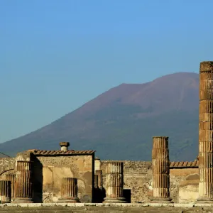 Pompeii and Mount Vesuvius as a dramatic backdrop