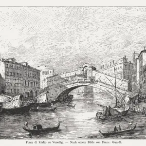 Brücke von Rialto in Venedig gemalt 1780 von Francesco Guardi Brücke von Rialto in Venedig gemalt 1780 von Francesco Guardi
