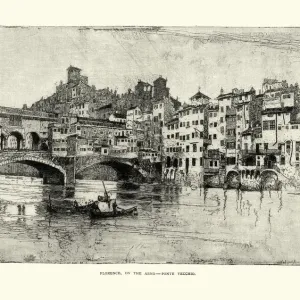 Ponte Vecchio 19th Century Victorian Print