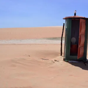 Portable toilet on the beach, Jijoca de Jericoacoara, Ceara, Brazil