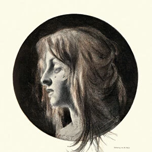 Portait of a young woman crying, Tears, Jugendstil, Art Nouveau