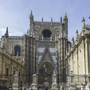 Side portal of Santa Maria de la Sede, Seville Cathedral, Seville, Seville province, Andalucia, Spain