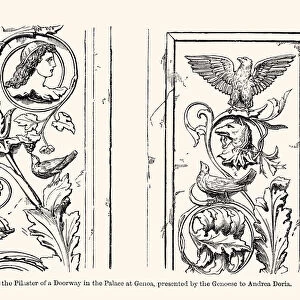 PORTIONS OF THE PILASTER OF A DOORWAY IN THE PALACE AT GENOA
