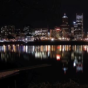 Portland Oregon City Skyline at Night